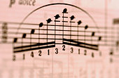 curved lines on sheet music